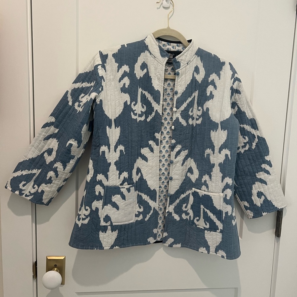 Madison Mathews Quilted Ikat Jacket/Coat.  Size S.